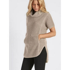 Ugg Australia Cowl Neck Knit Tunic Sweater Womens M Medium Doeskin Dolman Sleeve